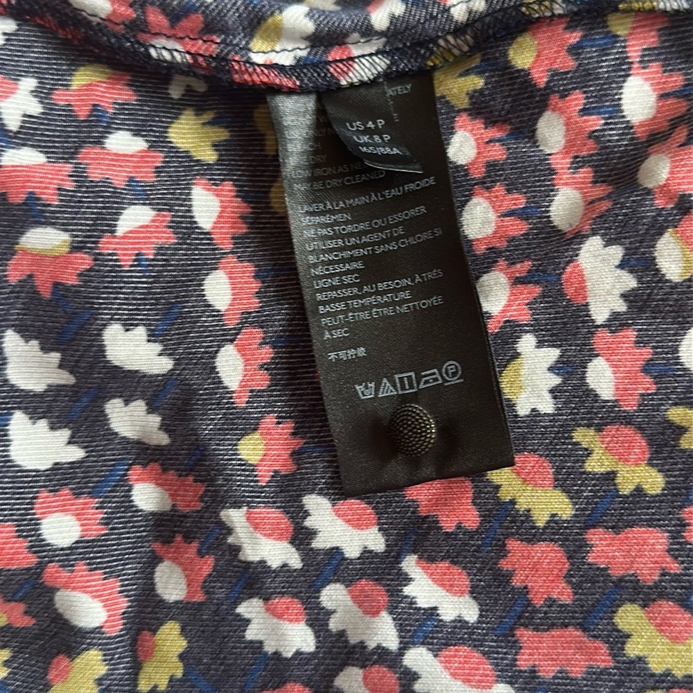 Anthropologie Maeve Melody Mini Dress Puff Short Sleeve Floral Print 4 Petite - Picture 15 of 16